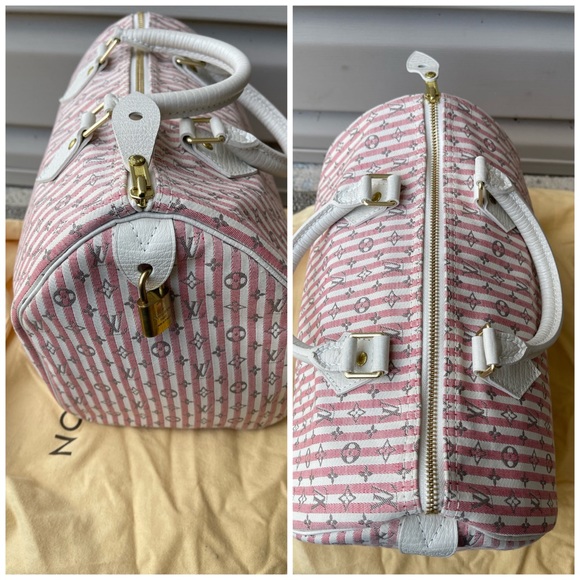 Louis Vuitton Monogram Mini Lin Croisette Speedy 30 & French Purse Wallet Rouge - Picture 12 of 16